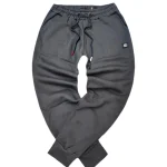 Ανδρική φόρμα με λάστιχο New Wave Clothing - 192-32 - basic pants regular fit σκούρο γκρι