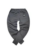 Ανδρική φόρμα με λάστιχο New Wave Clothing - 192-32 - basic pants regular fit σκούρο γκρι - Image 2