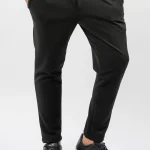 Ανδρικό υφασμάτινο παντελόνι New Wave Clothing - 252-16 - simple fabric pants regular fit μαύρο ΚΩΔ: 252-16-BLACK