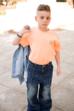 τζιν φαρδιά γραμμή με τσέπες στο πλάι